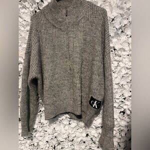 Calvin Klein Jeans Women's Knit Sweater in Gray